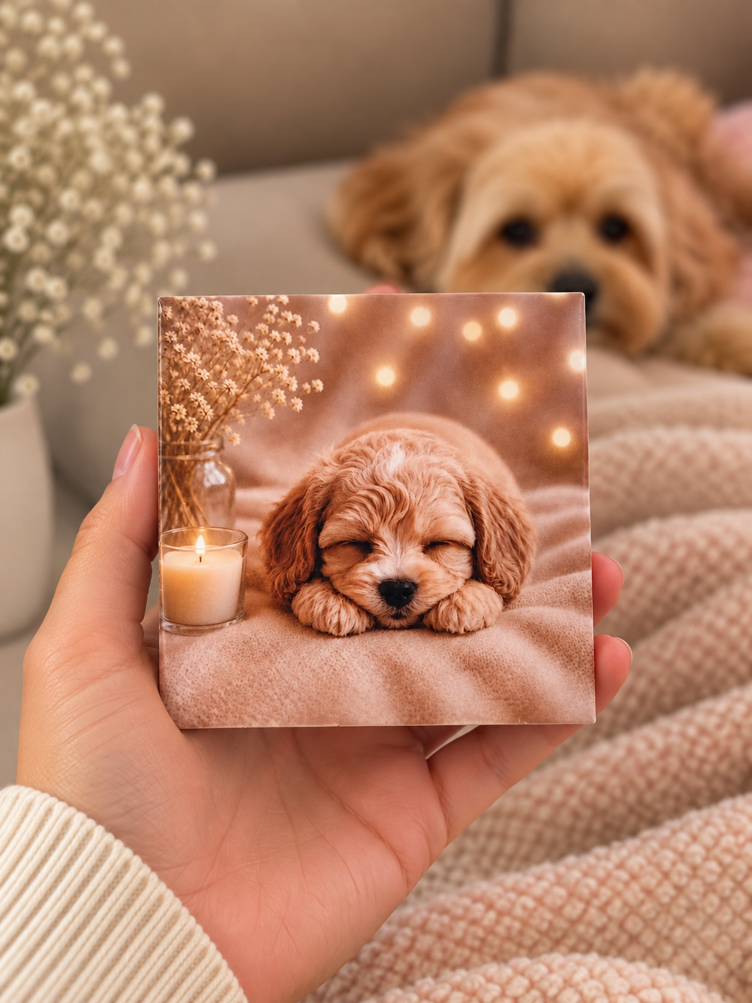GINAREL Personalised Photo Tile & Easel