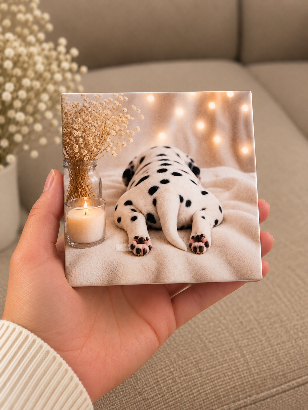 GINAREL Personalised Photo Tile & Easel