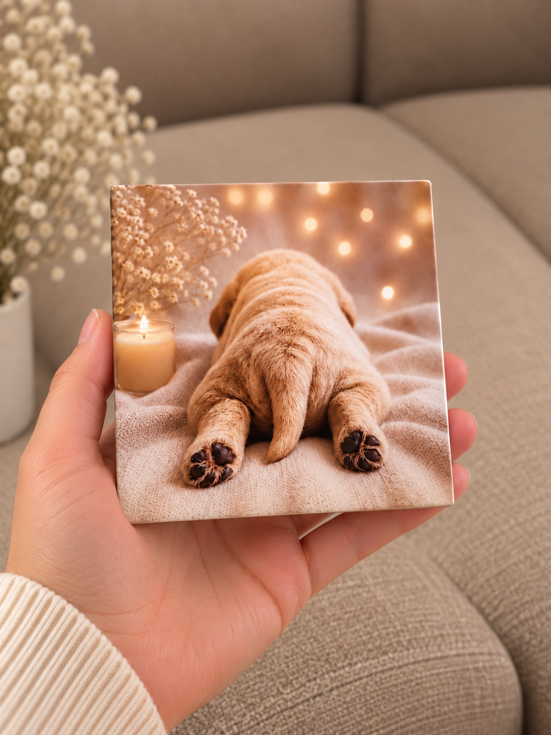 GINAREL Personalised Photo Tile & Easel